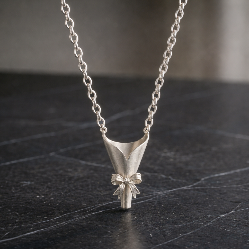 Collier Immortelle — Bouquet argenté